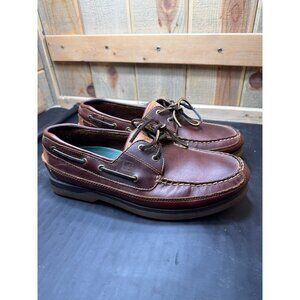Sperry Mens Mako 2-Eye Leather Boat Shoes Amaretto Size 11